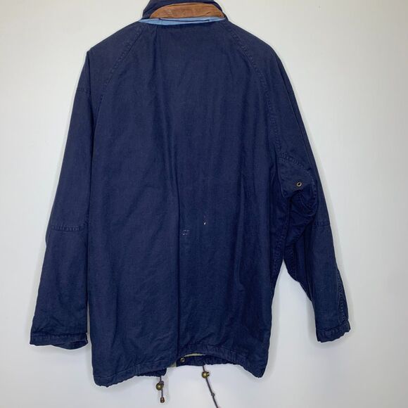 Mens Forenza Barn Coat Chore Work Hooded‎ Leather Trim Quilted Interior Medium - Picture 3 of 13